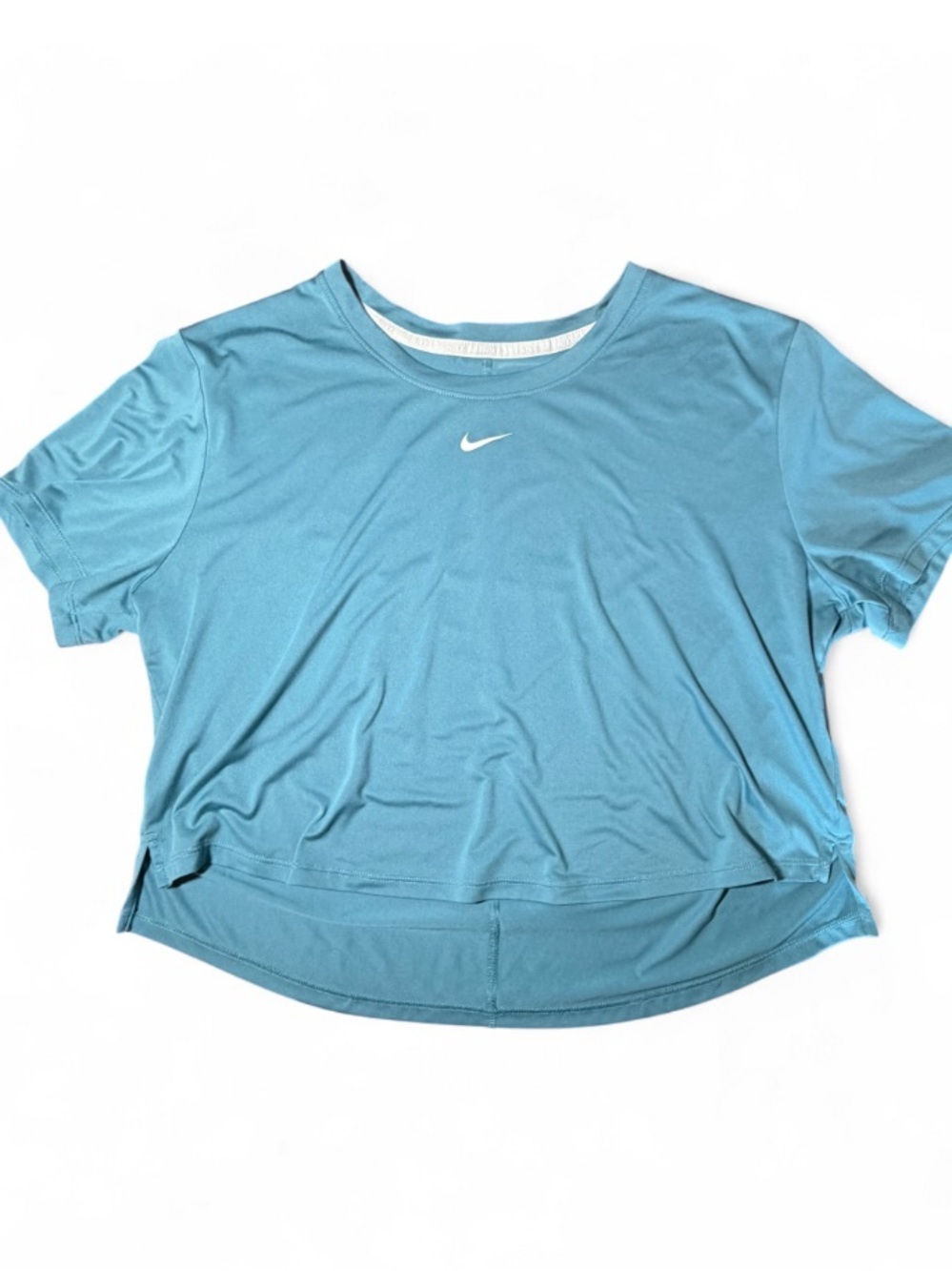Nike One Relaxed Dri-FIT Cropped Tee Blue Athletic Workout Top Women’s L - Picture 5 of 8